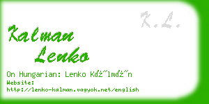 kalman lenko business card